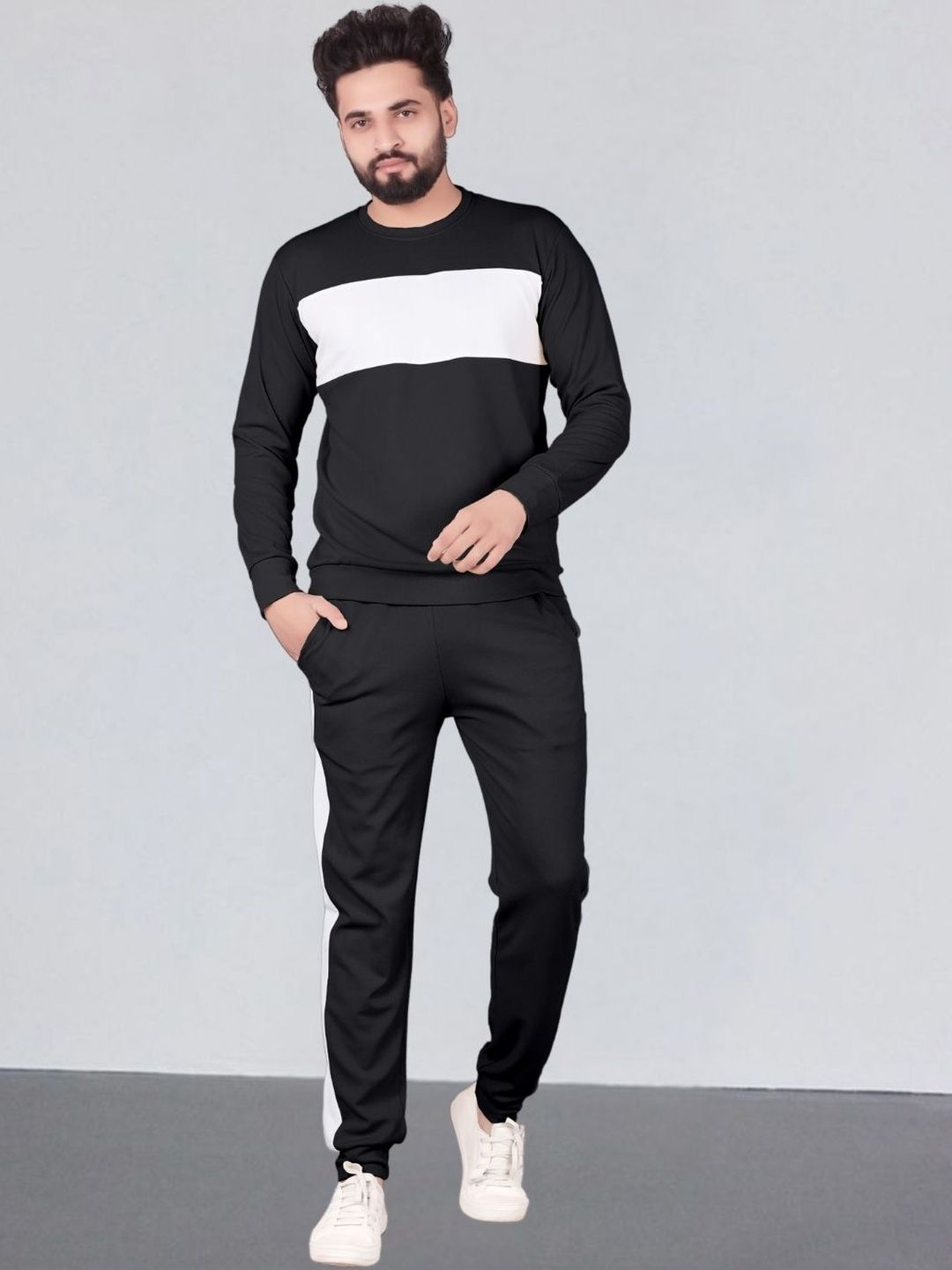 Moda Rapido Men Black Cotton Blend Tracksuit-picture-26