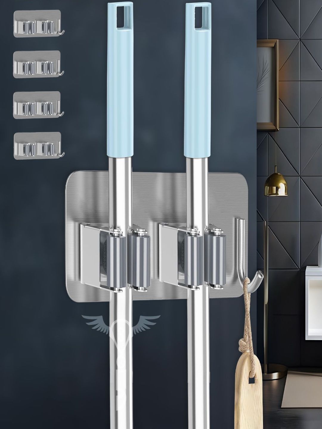 SITTELLA Stainless Steel Broom and Mop Stick Holder-picture-30