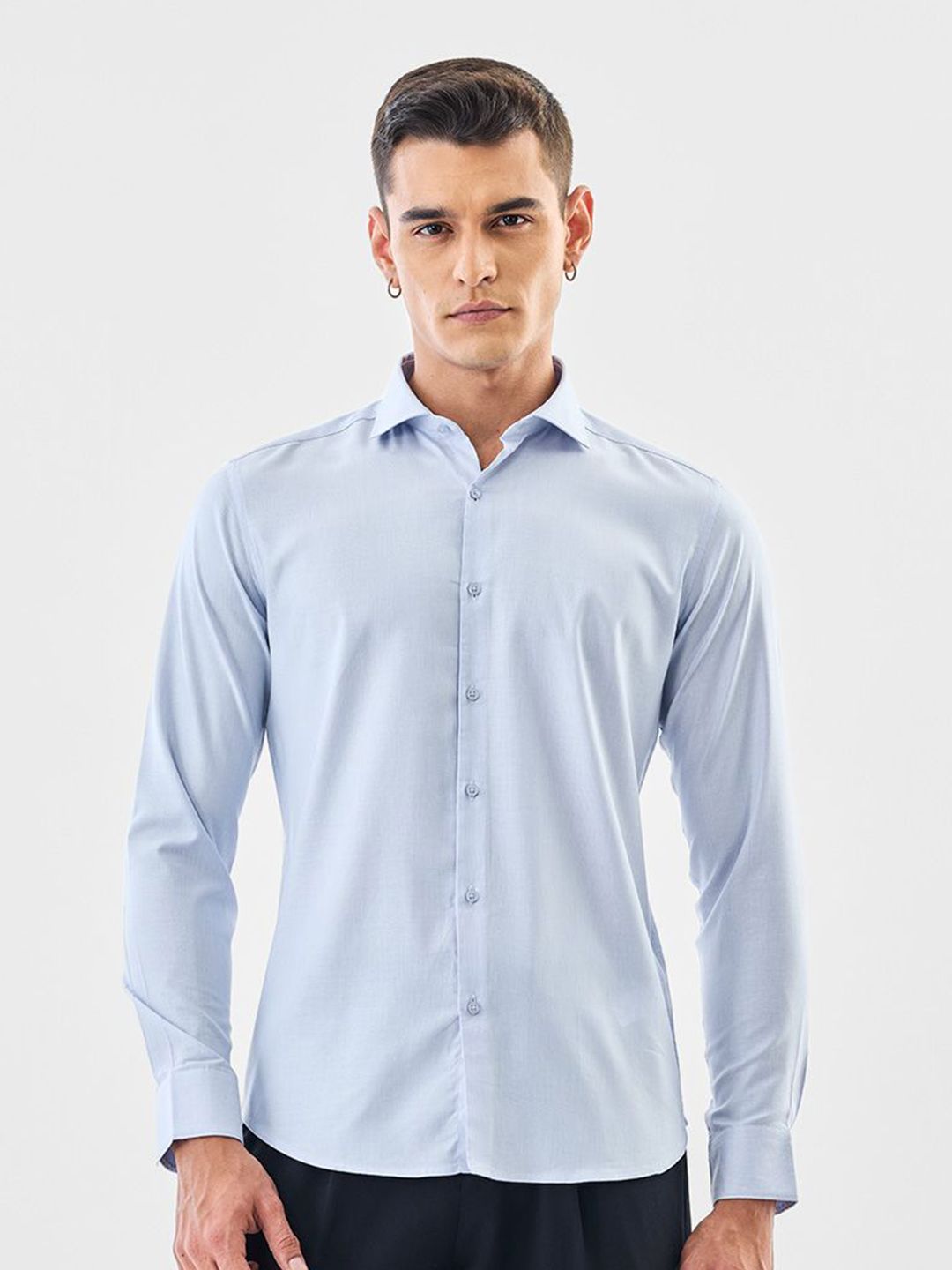 Snitch Men Textured Spread Collar Formal Shirt-picture-22