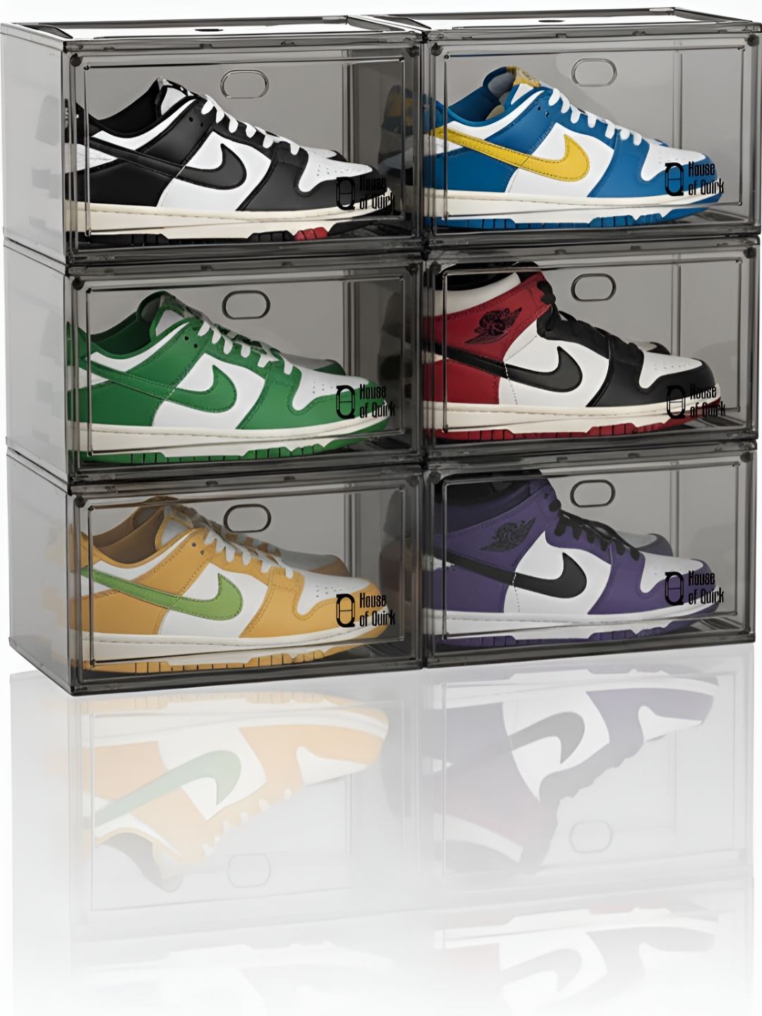 HOUSE OF QUIRK Black 6 Pieces Super Strong Shoes Organisers-picture-50