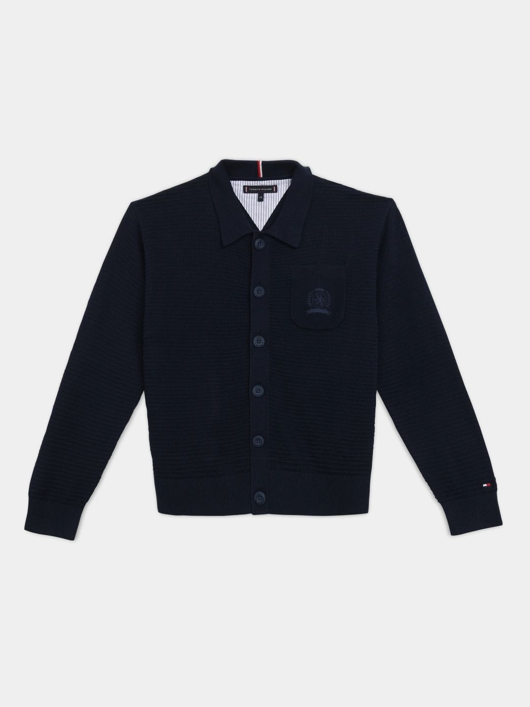 Tommy Hilfiger Europe Boys Striped Relaxed Fit Cotton Front Open Sweater-picture-13