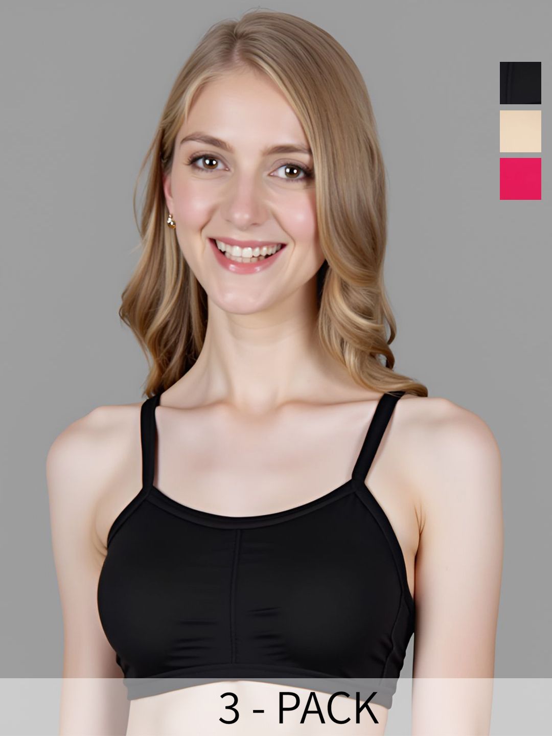 ComfyStyle Pack Of 3 Full Coverage Underwired Removable Padding Workout Bra-picture-15