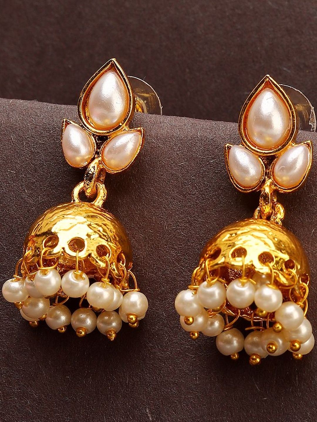 LIMEROAD Women Gold Tone Ethnic Jhumkas Earrings-picture-47