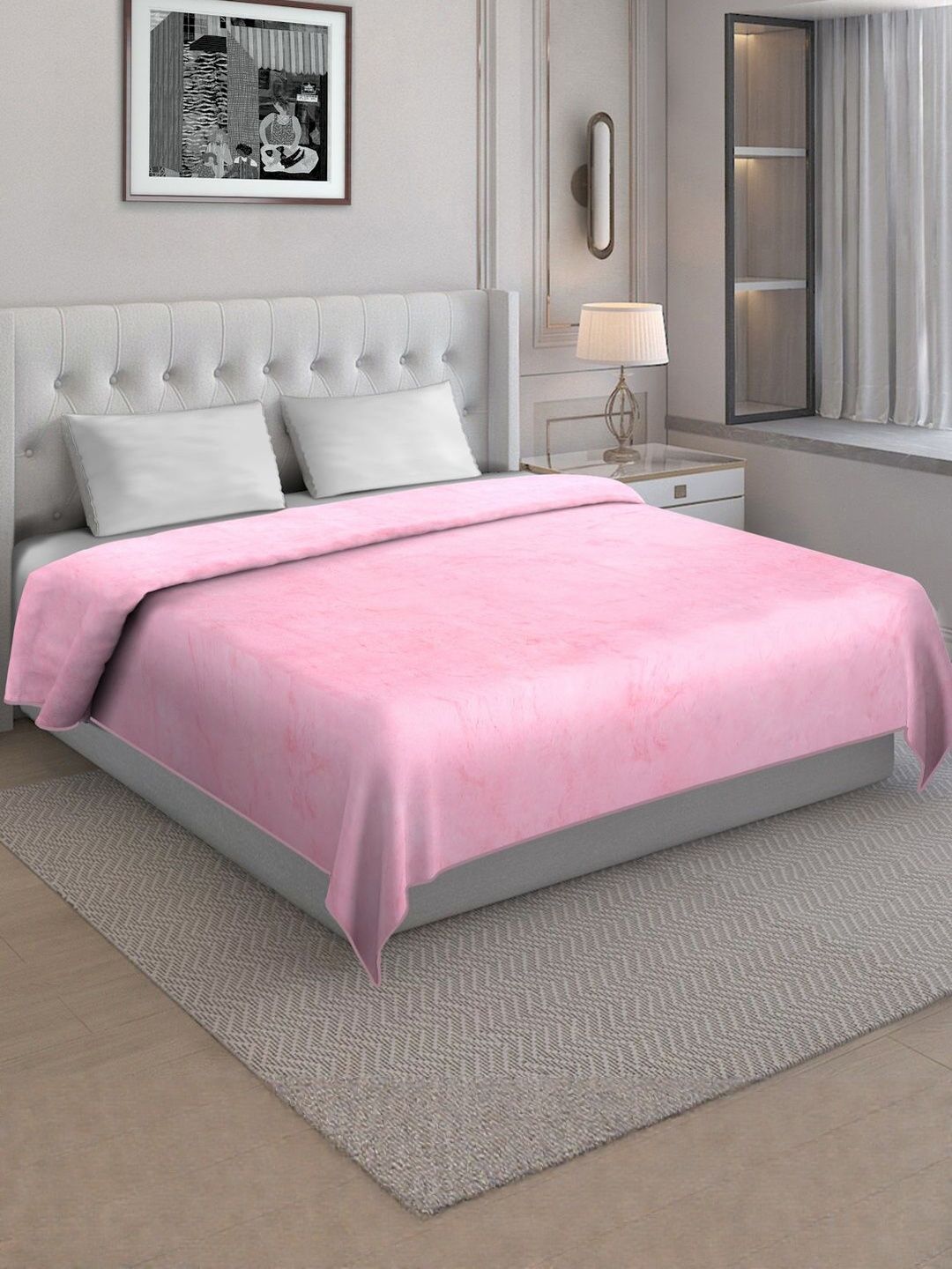 Myntra Elegant Homes Pink Woollen 1000 GSM Heavy Winter Double Bed Blanket-image-13