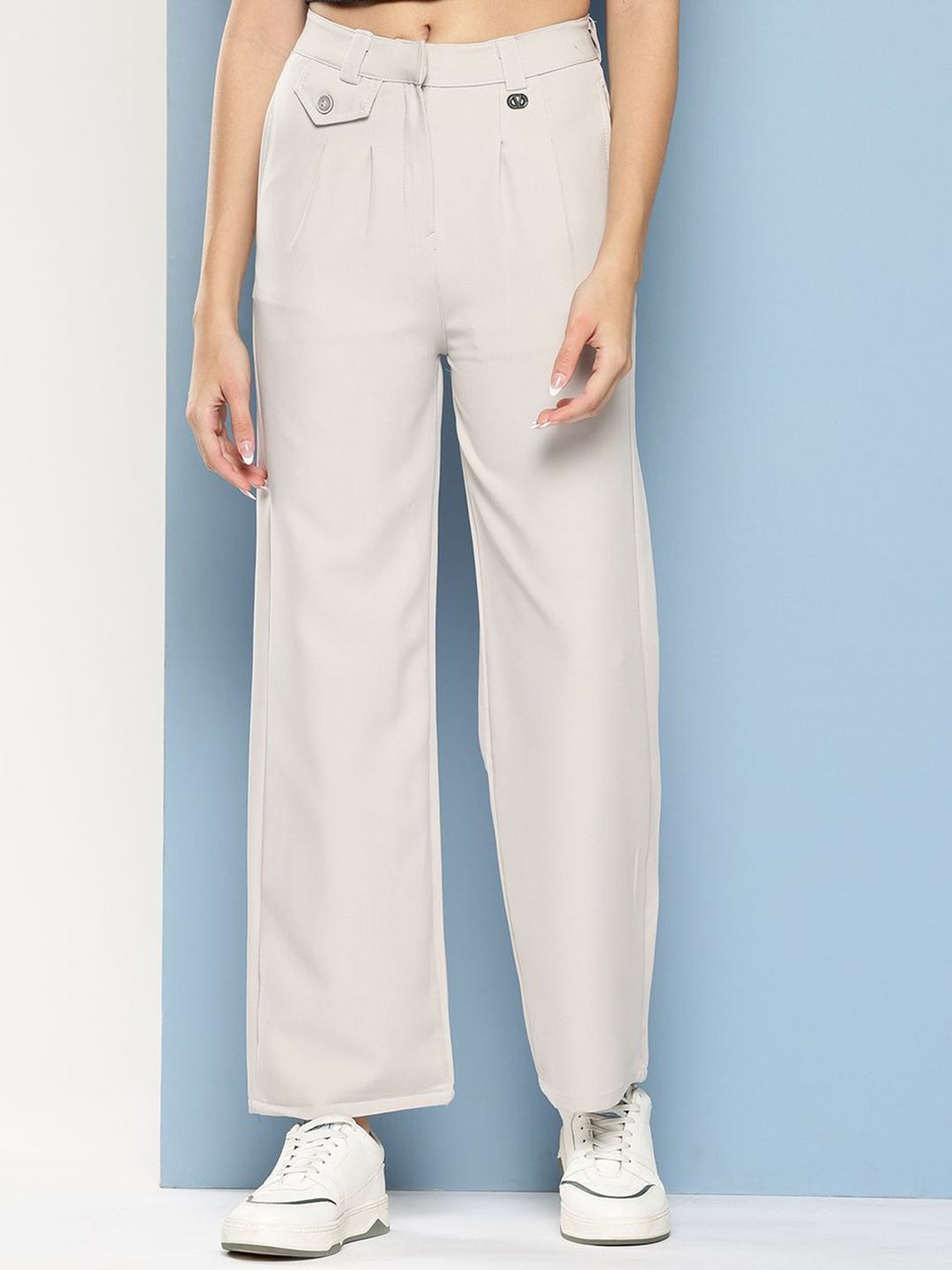 BAESD Girls Relaxed Fit Mid-Rise Pleated Cargos Trousers-picture-30