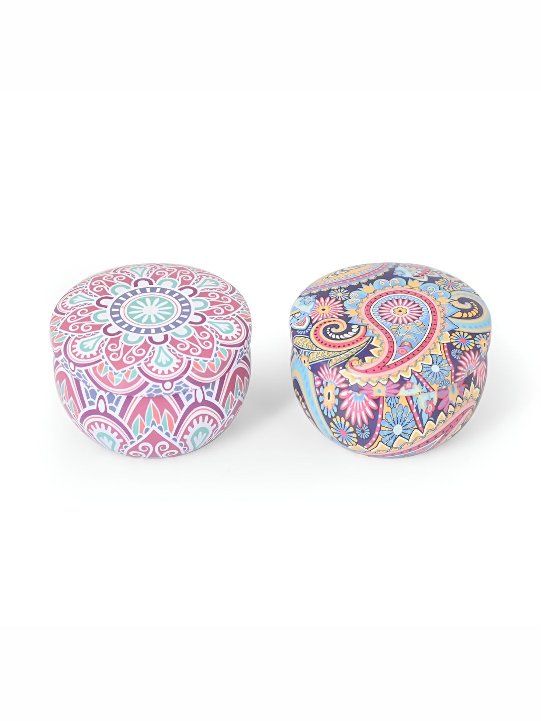 CraftVatika Lavender & Blue 2 Pieces Printed Diyas Candles-image-8