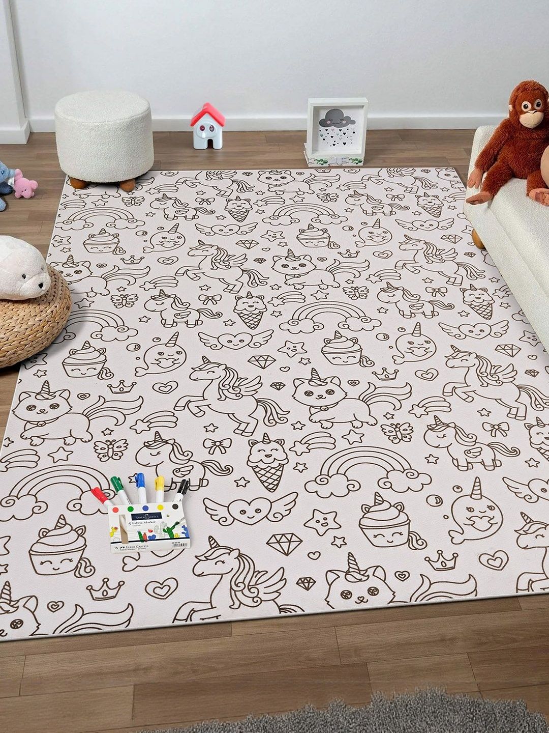 Kaleen India Black Anti-Skid Polyester Washable Carpet-image-16