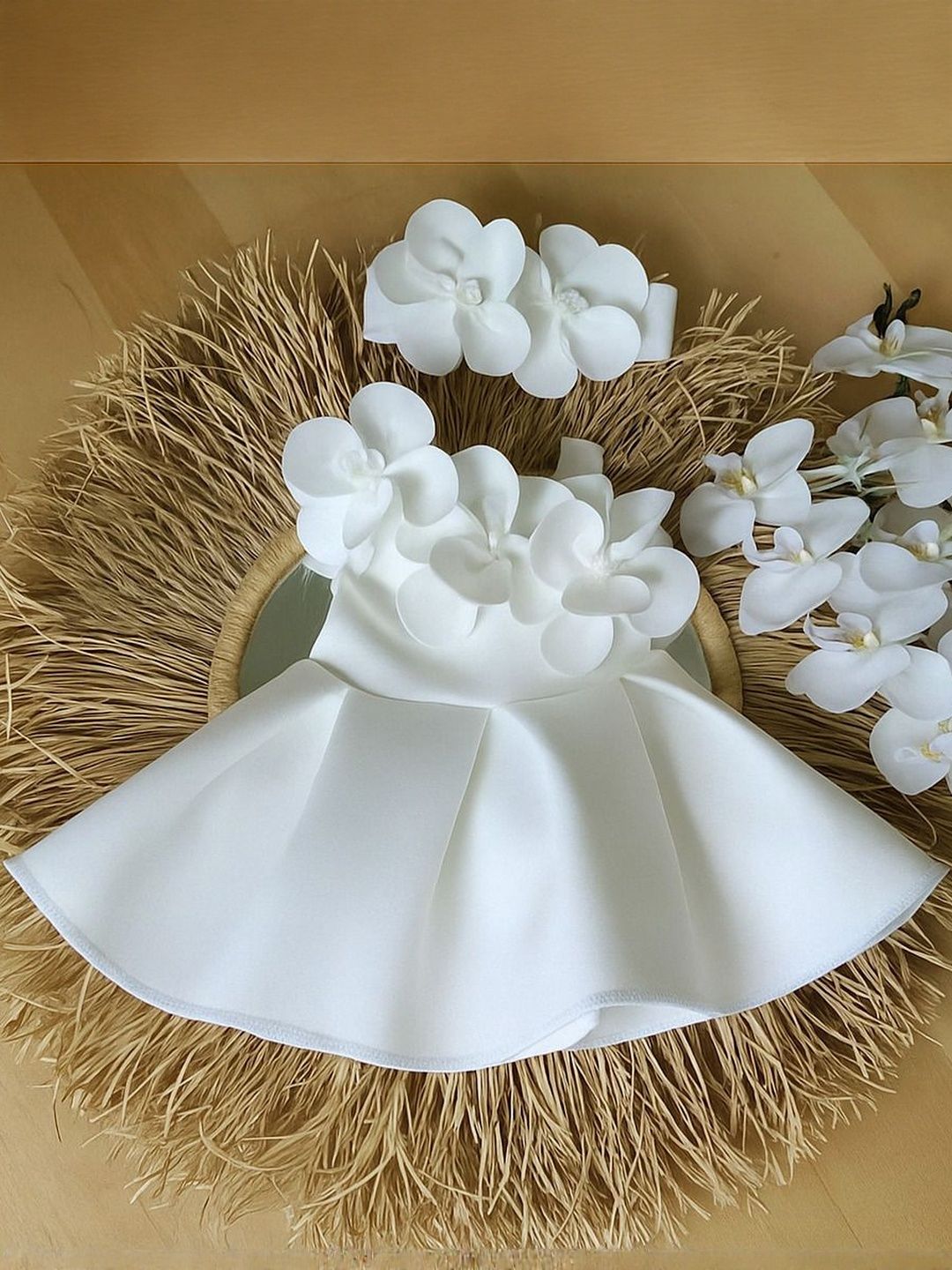 ER LIFE Style One Shoulder Crepe Fit & Flare Dress