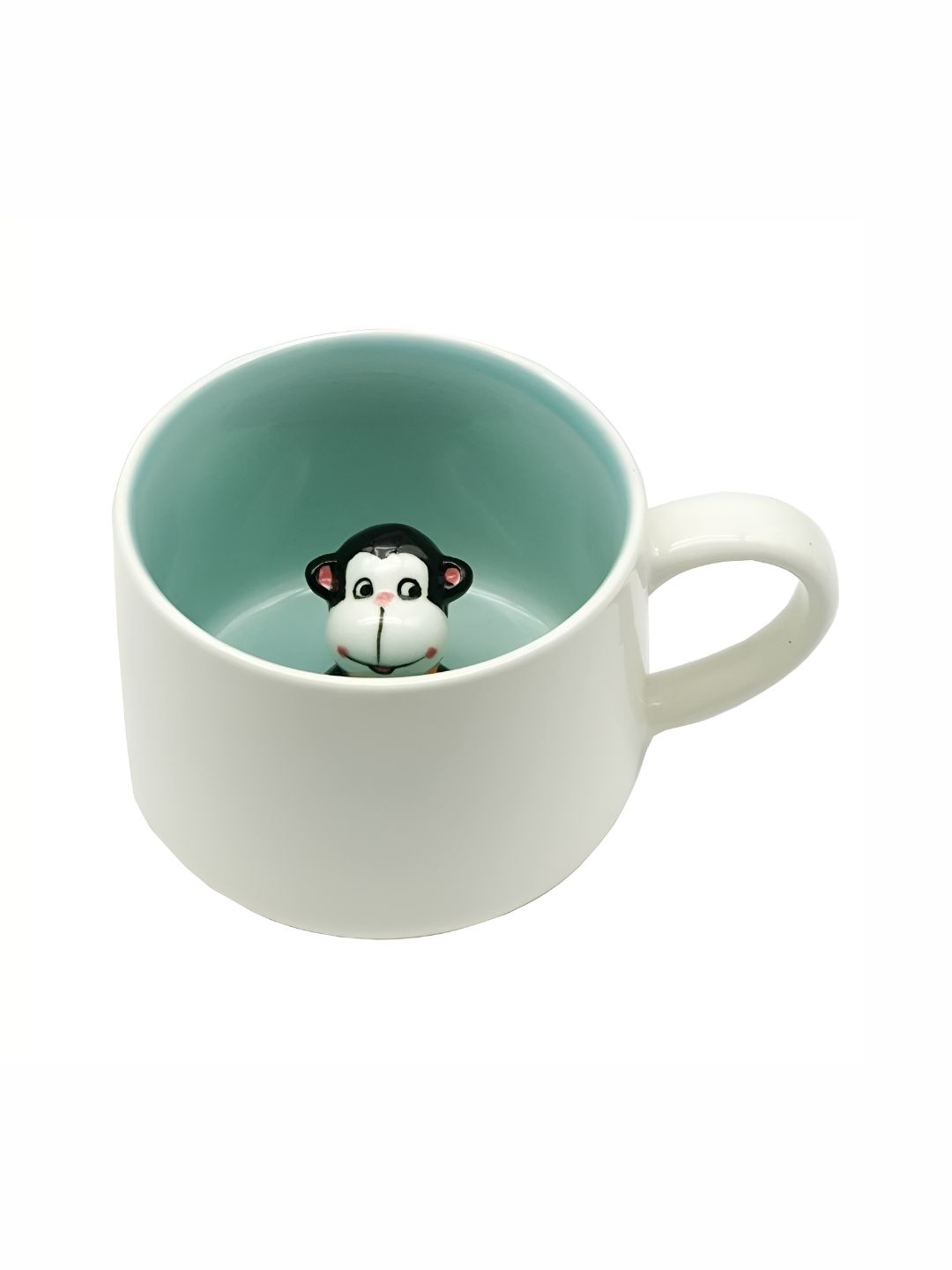 NOSCOMP White & Green Kids Animal Print Printed Ceramic Glossy Mug 400 ml-image-28