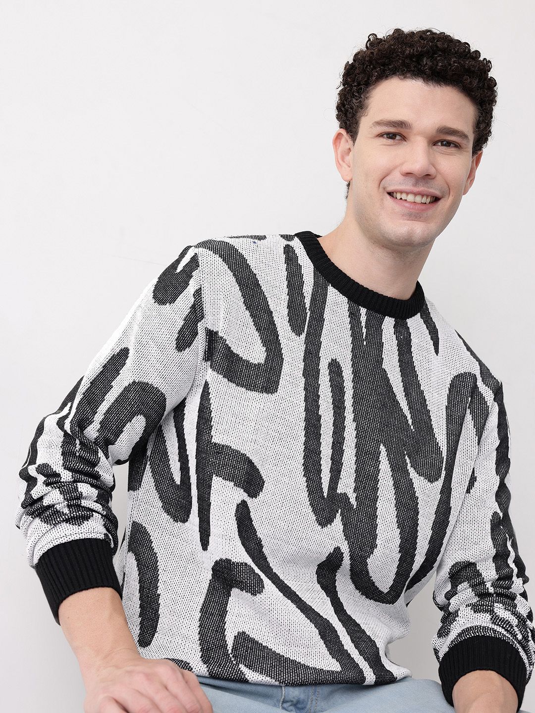Mast & Harbour Abstract Design Knitted Pullover-picture-22