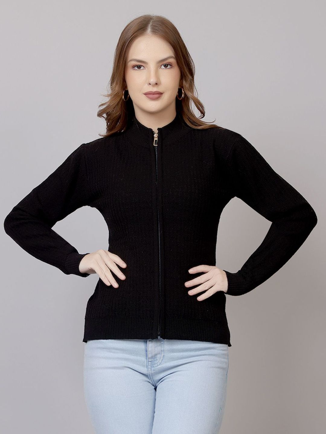 FEVERFEW Self Design Round Neck Long Sleeves Woollen Pullover-image-48