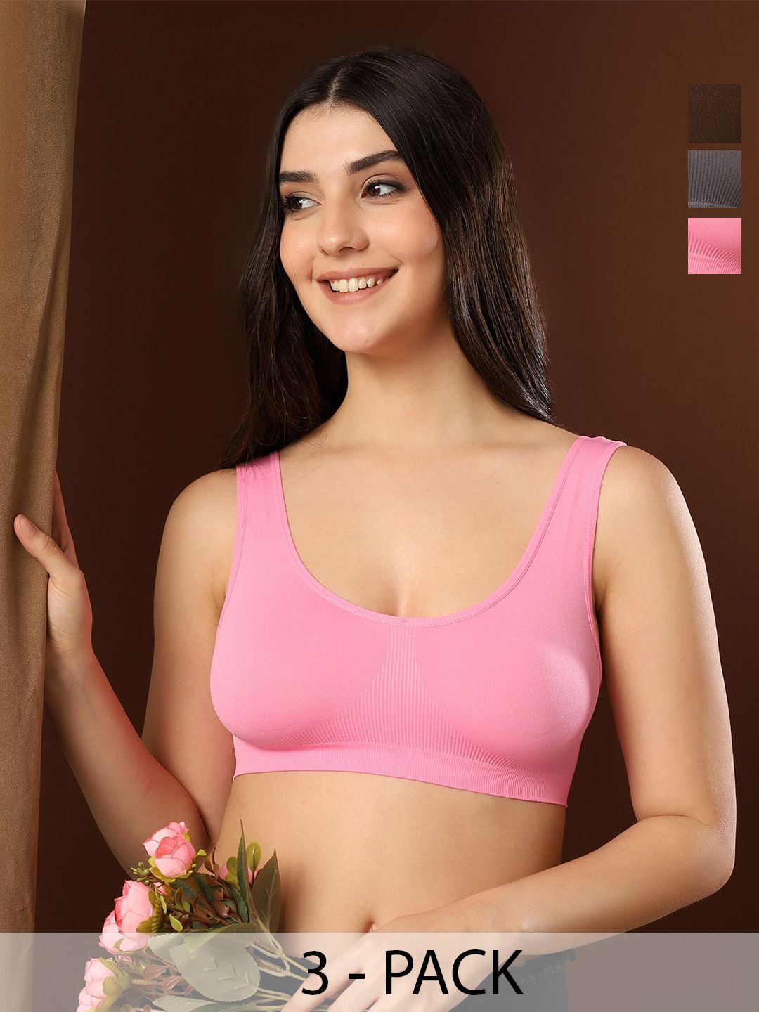 PAAVKI Hosiery Seemless Non Padded Full Coverage Broad Straps Bra-picture-12