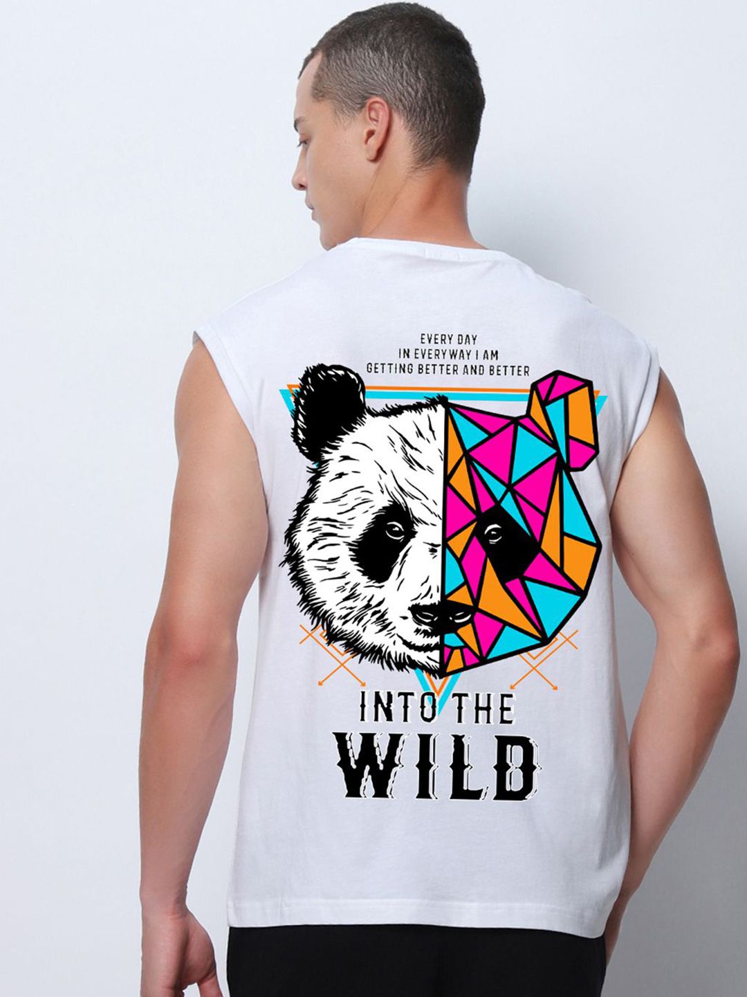 Bewakoof Men White Better & Better Graphic Printed Oversized Vest-picture-47