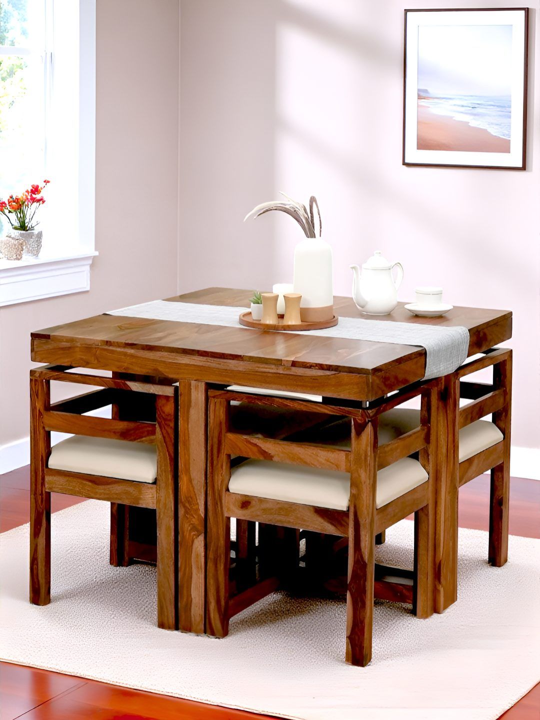 Ikiriya Set Of 5 Brown Wood Dining Chair