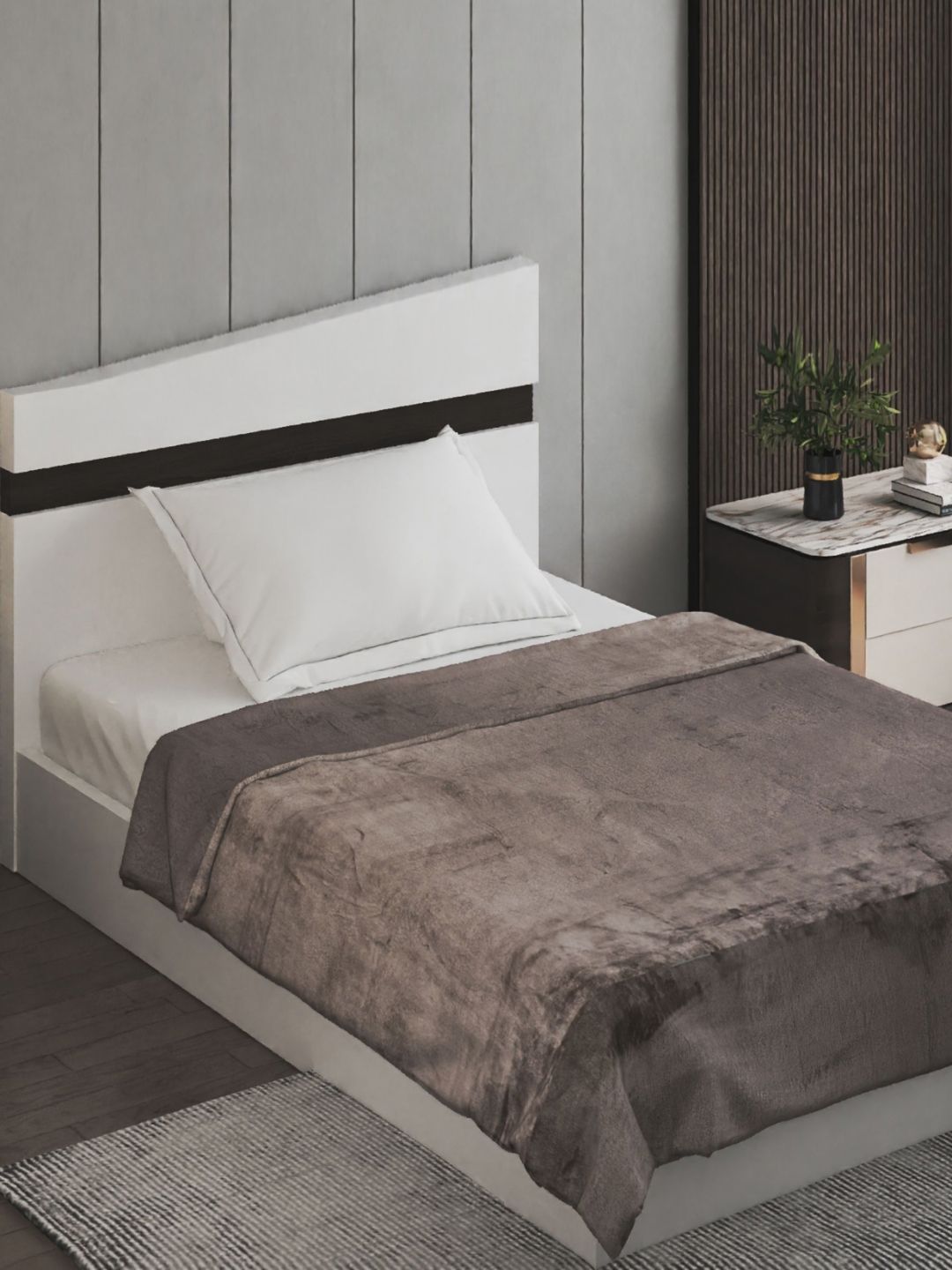 Home Centre Grey 300 GSM Single Bed Blanket-picture-12