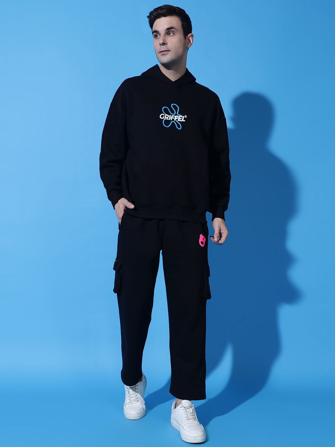 GRIFFEL Brand Logo Printed Pure Cotton Oversized Tracksuit-image-39