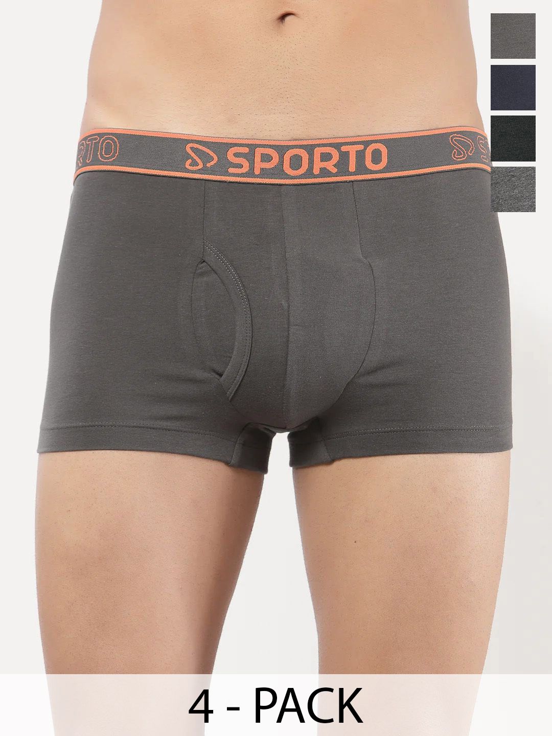 Sporto by Macho Pack Of 4 Combed Cotton Trunks-picture-18