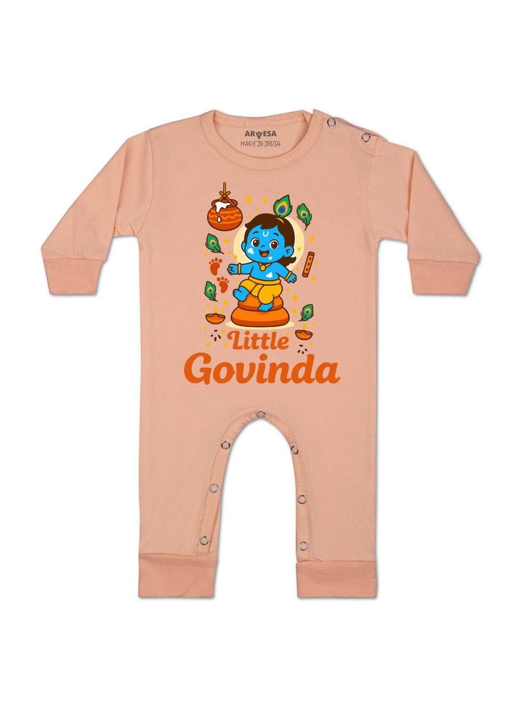Arvesa Kids-Unisex Peach Cotton Rompers-picture-57