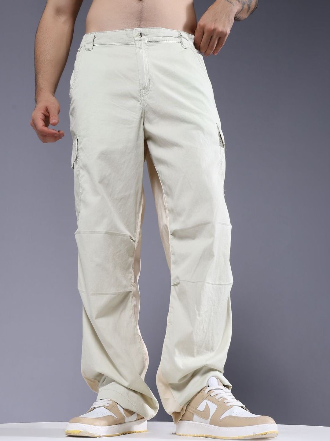 PRONK Cotton Relaxed Fit Parachute Pants-picture-27