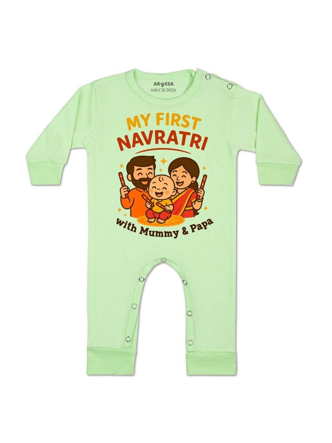 arvesa My First Navratri Printed Baby Rompers-picture-13