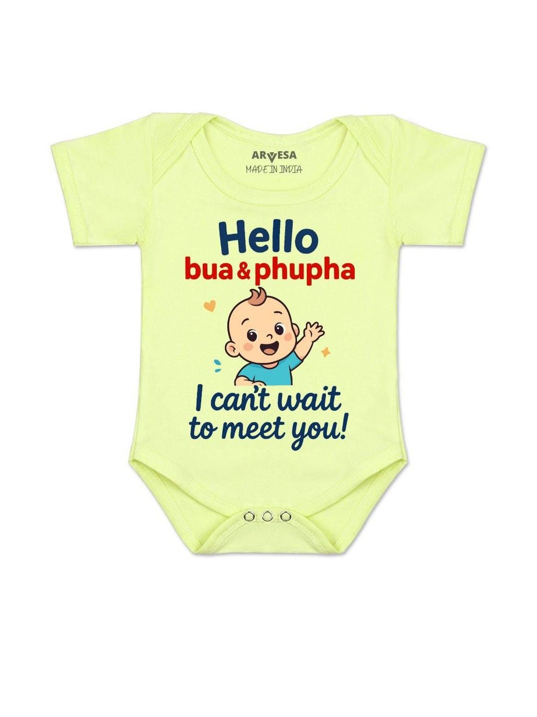 Arvesa Kids-Unisex Yellow Cotton Rompers-picture-13