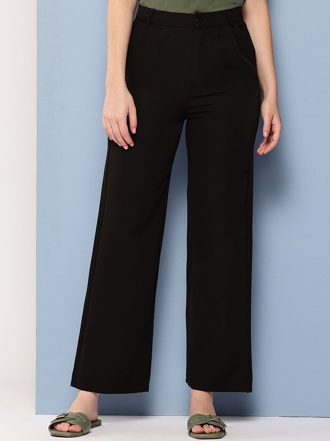 Muhuratam Girls Casual Wear Black Colour Solid Crepe Pant-picture-11