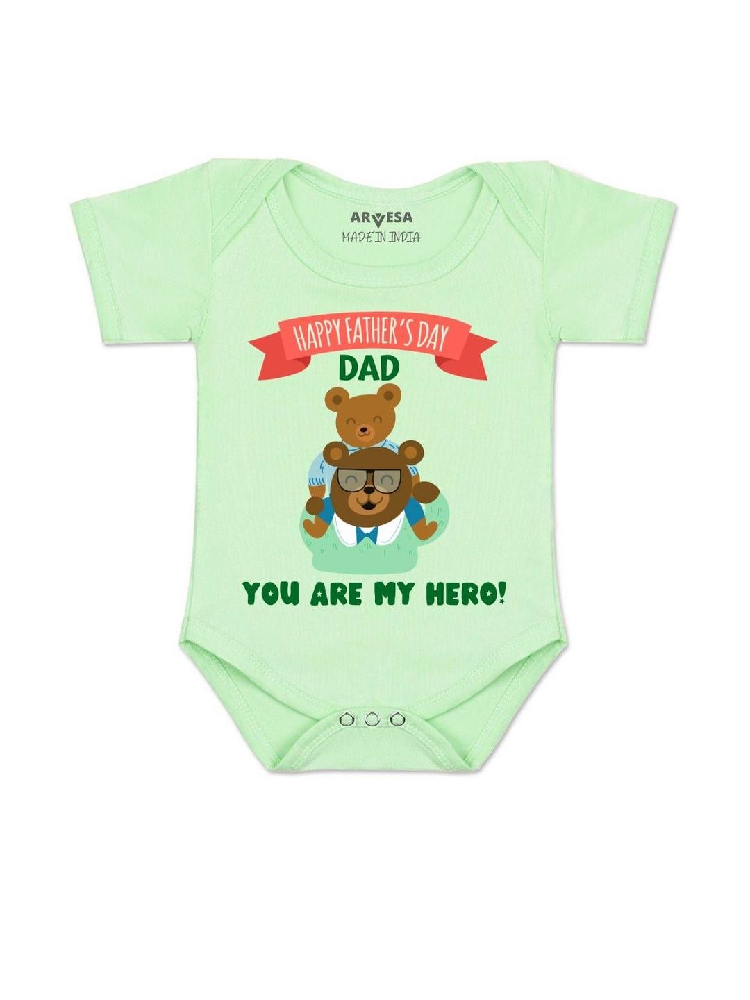 Arvesa Kids-Unisex Green Cotton Rompers-picture-20