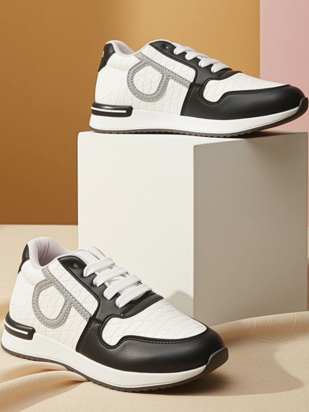 Kook N Keech Women Black Leather Lace-Ups Round Toe Colourblocked Casual Shoes-picture-37