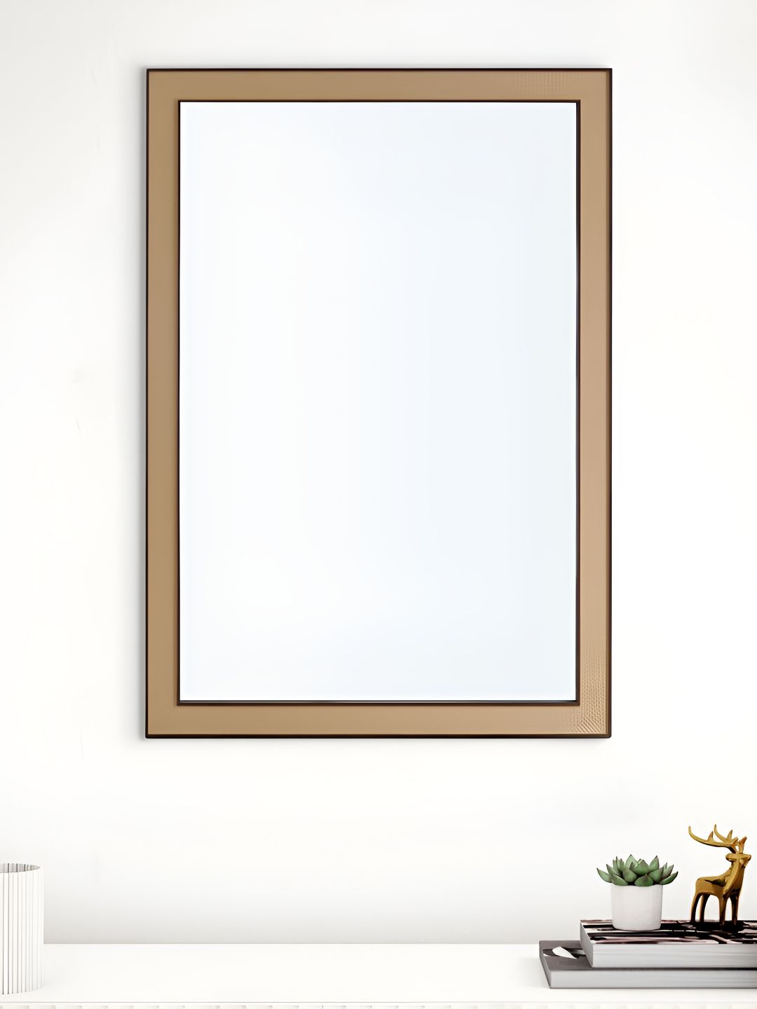 Home Centre Reflection Shack Brown Rectangular Wall Mirror-picture-49