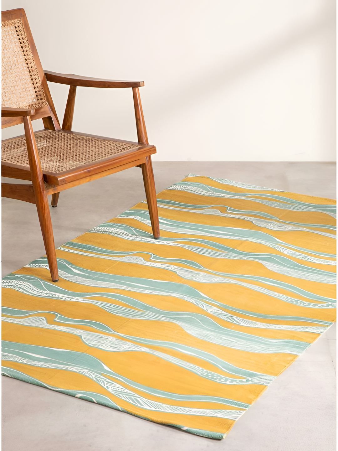 FREEDOM TREE Yellow & Grey Printed Cotton Floor Mat-image-20