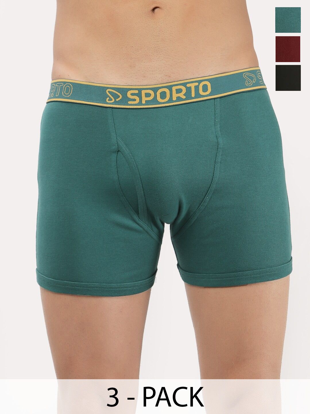 Sporto by Macho Pack Of 3 Mid-Rise Trunks-picture-33