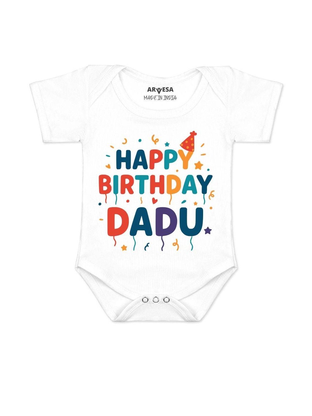 arvesa Happy Birthday Dadu Printed Romper-picture-11