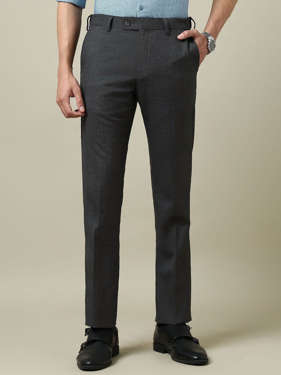Arrow Men Textured Regular Fit Formal Trouser-picture-31