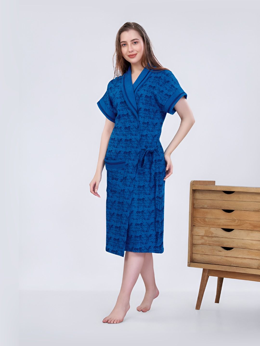 Sand Dune Printed Bath Robe-image-4