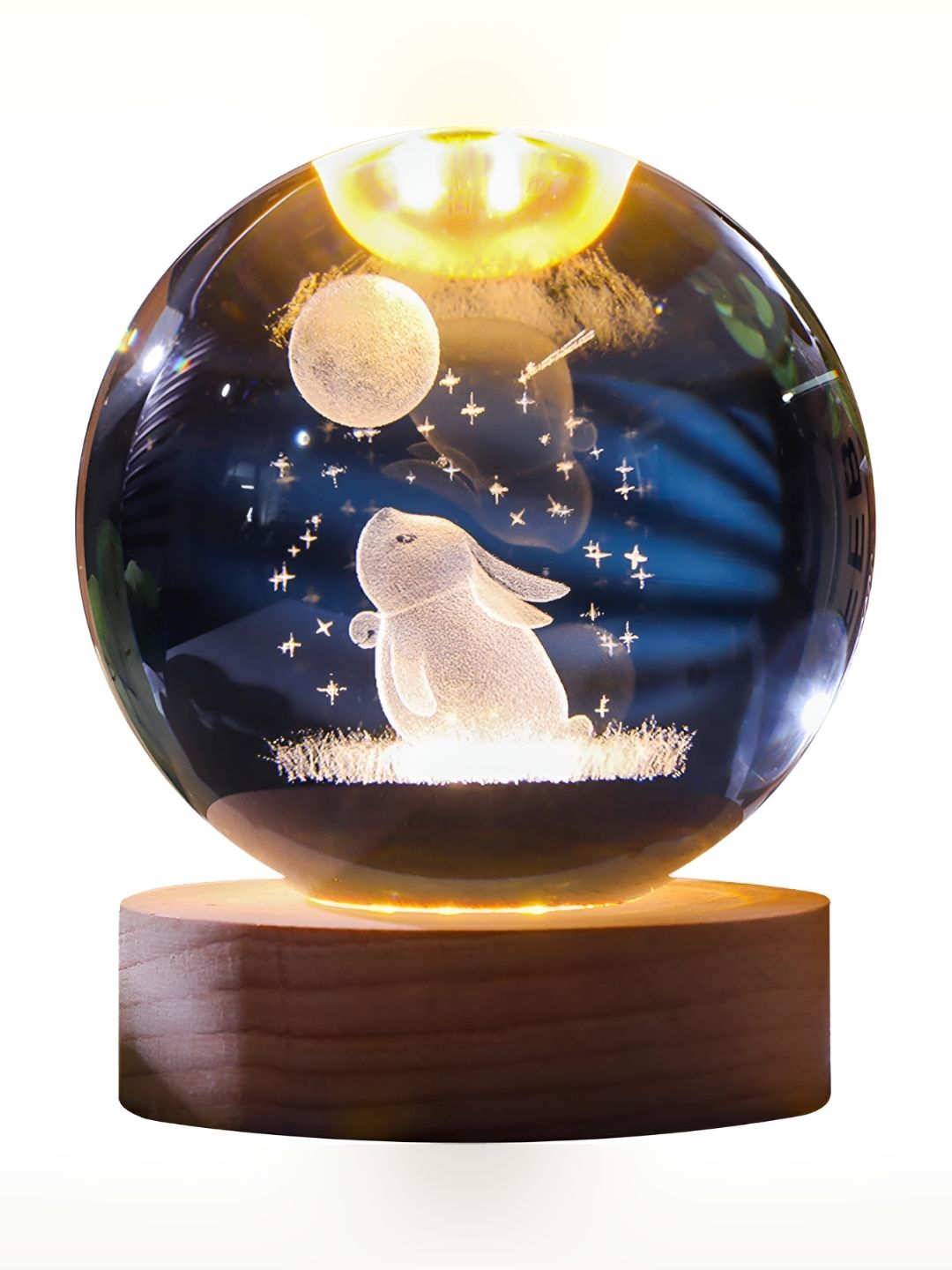 Sebon Yellow Printed Glass Spherical Table Lamp-image-43