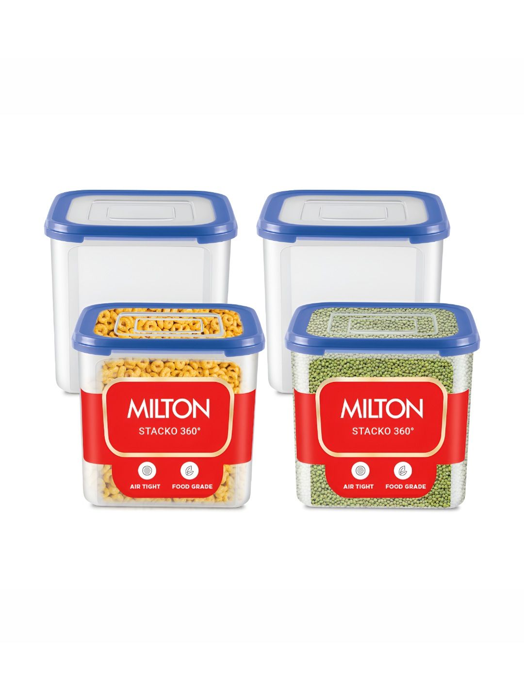 Milton Stacko Blue Airtight Modular Plastic Storage Container Set of 4 4 Point 13 L-picture-14