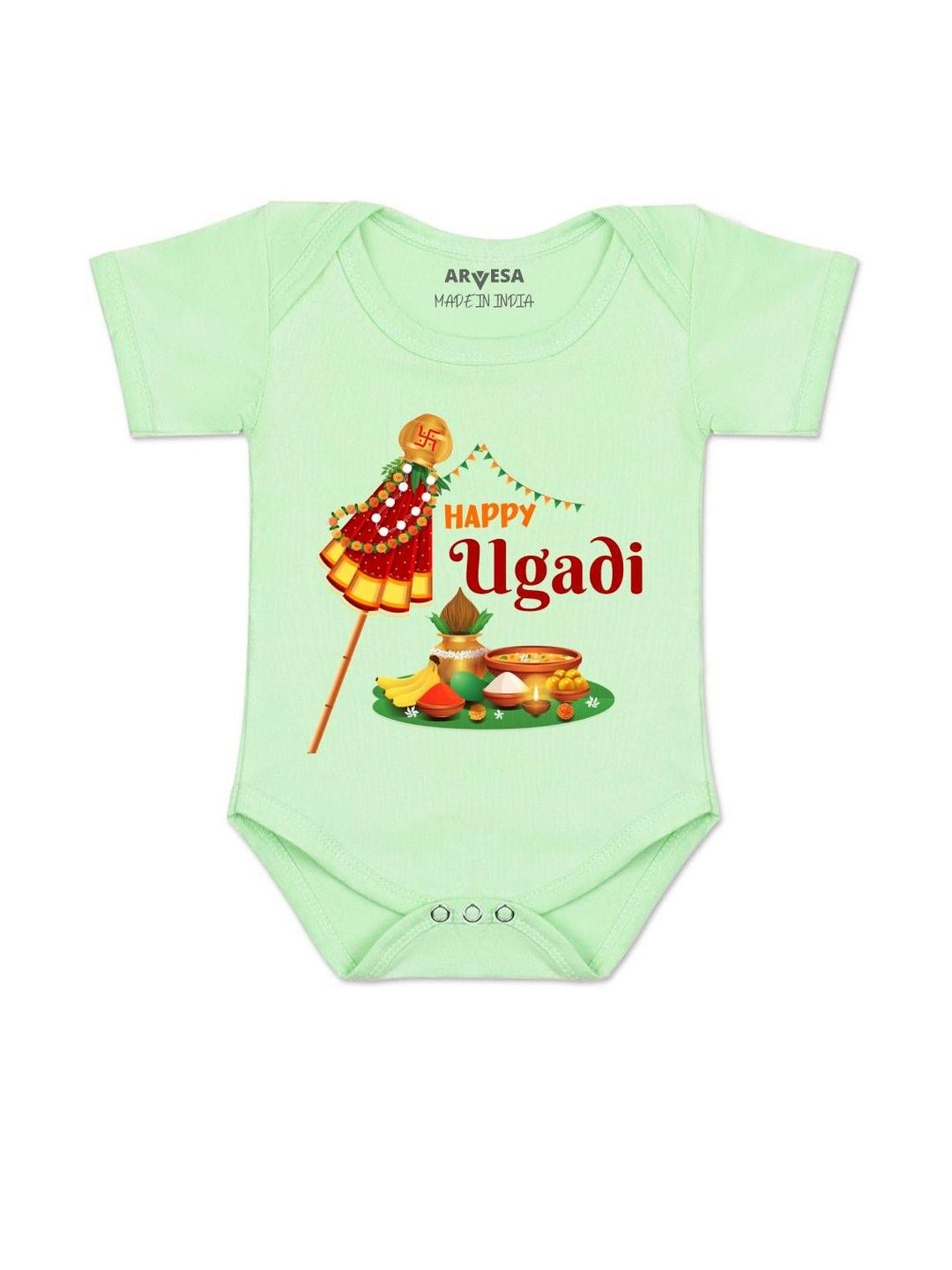 Arvesa Kids-Unisex Green Cotton Rompers-picture-45