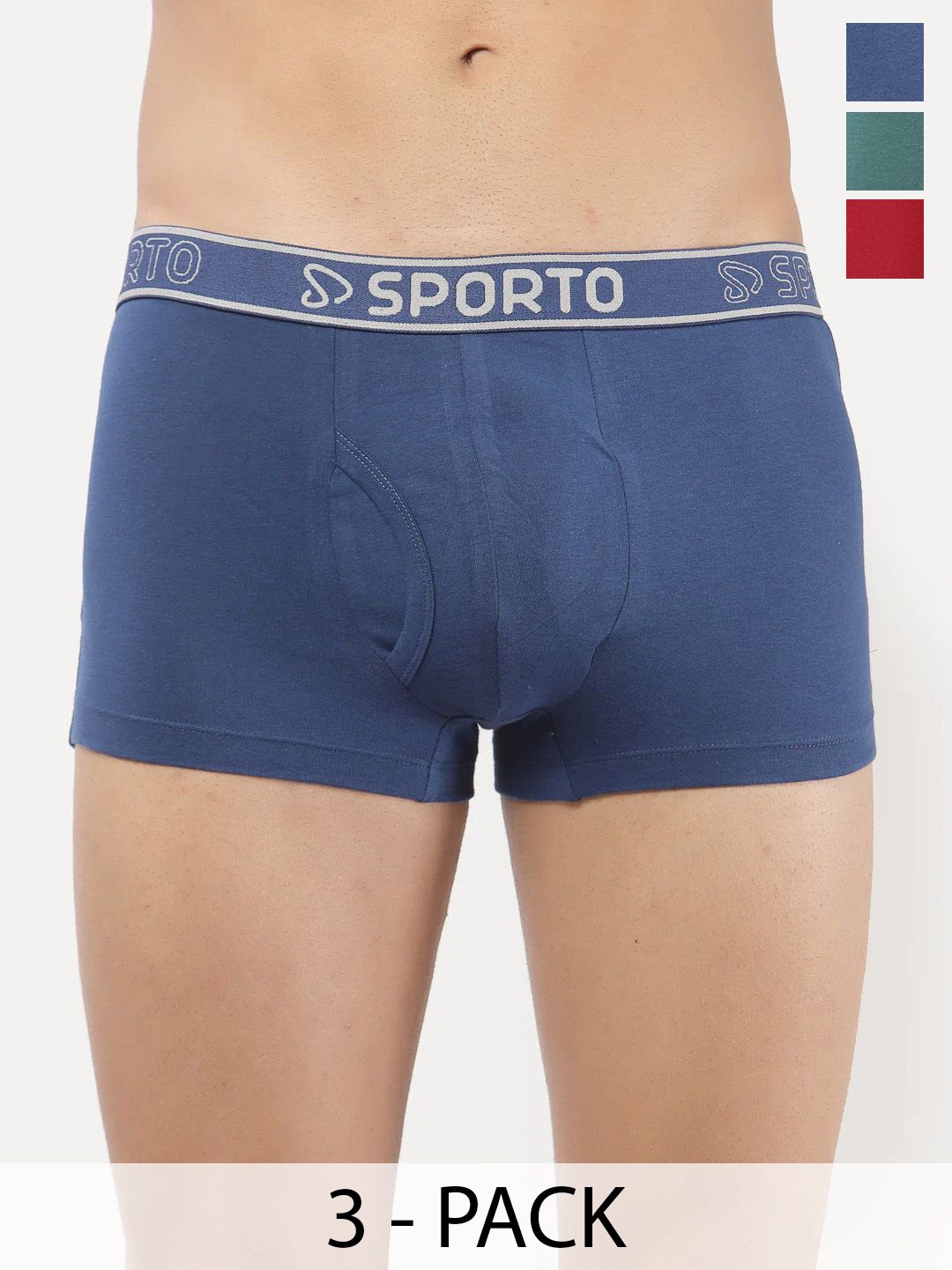 Sporto by Macho Pack Of 3 Combed Cotton Trunks-picture-41