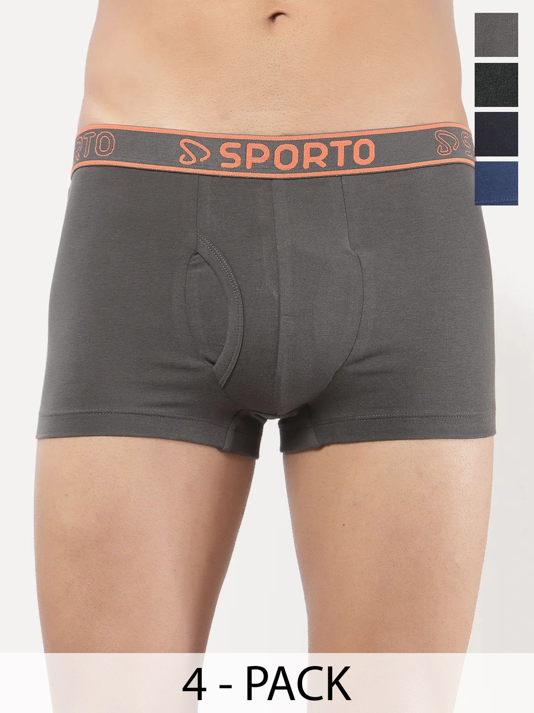 Sporto by Macho Men Pack Of 4 Mid Rise Short Trunks-picture-29