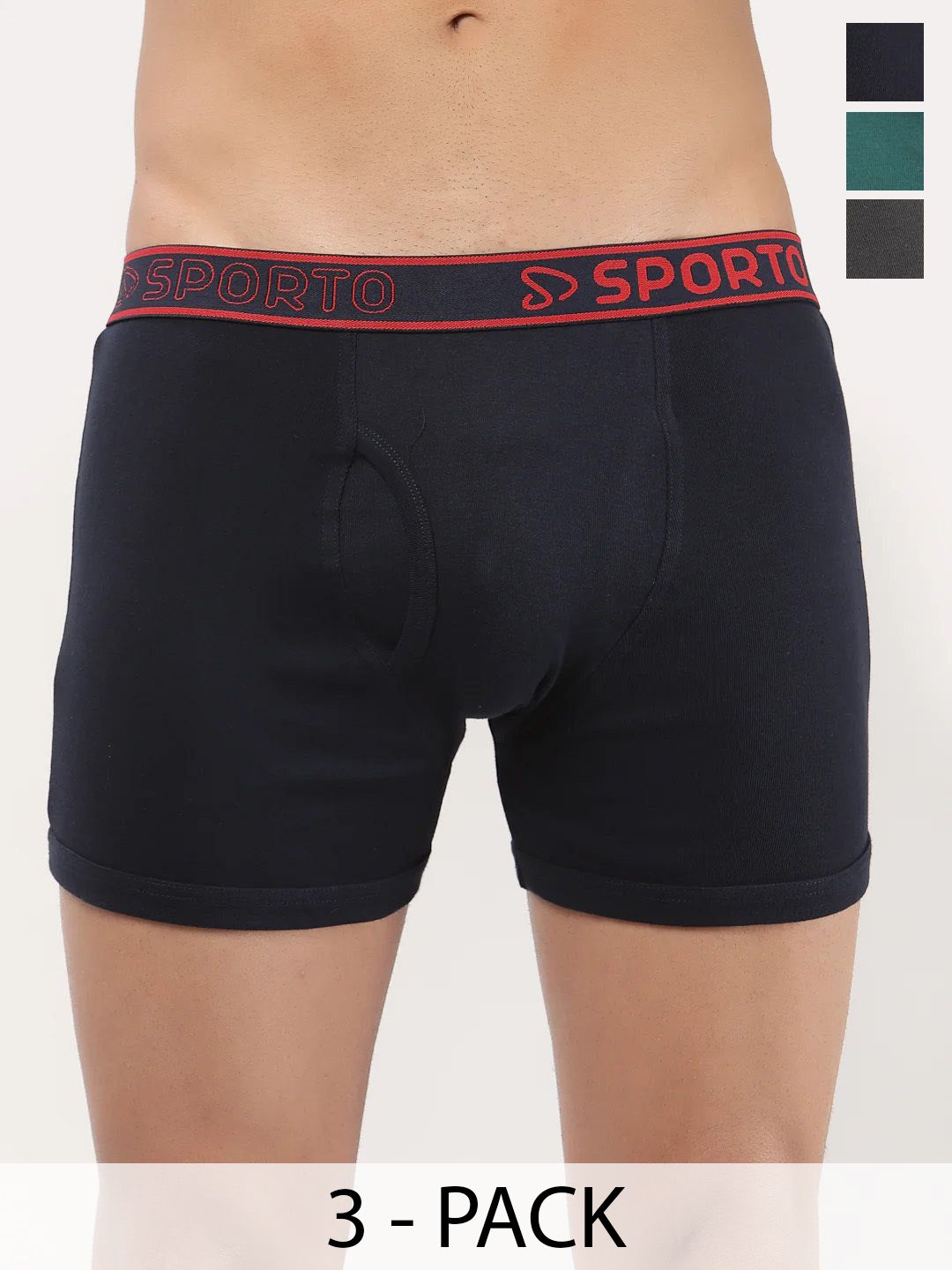 Sporto by Macho Pack Of 3 Mid-Rise Trunks-picture-31