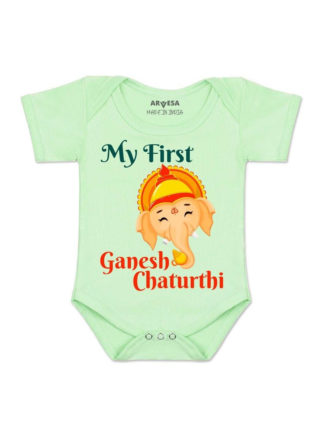 Arvesa Kids-Unisex Green Cotton Rompers-picture-26