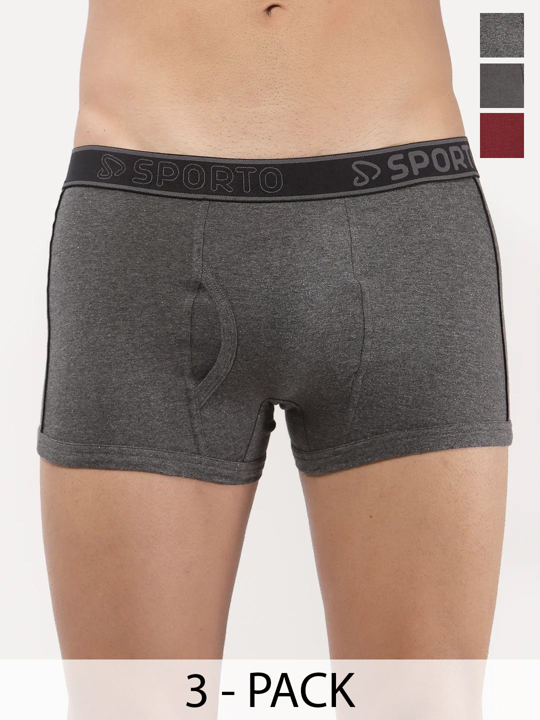 Sporto by Macho Pack Of 3 Mid-Rise Trunks-picture-40