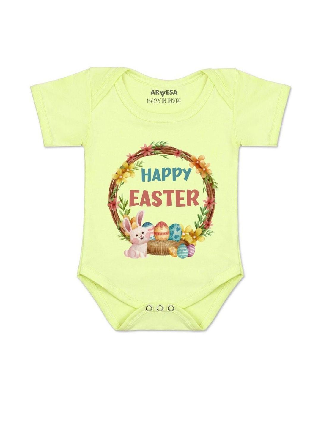 Arvesa Kids-Unisex Yellow Cotton Rompers-picture-44