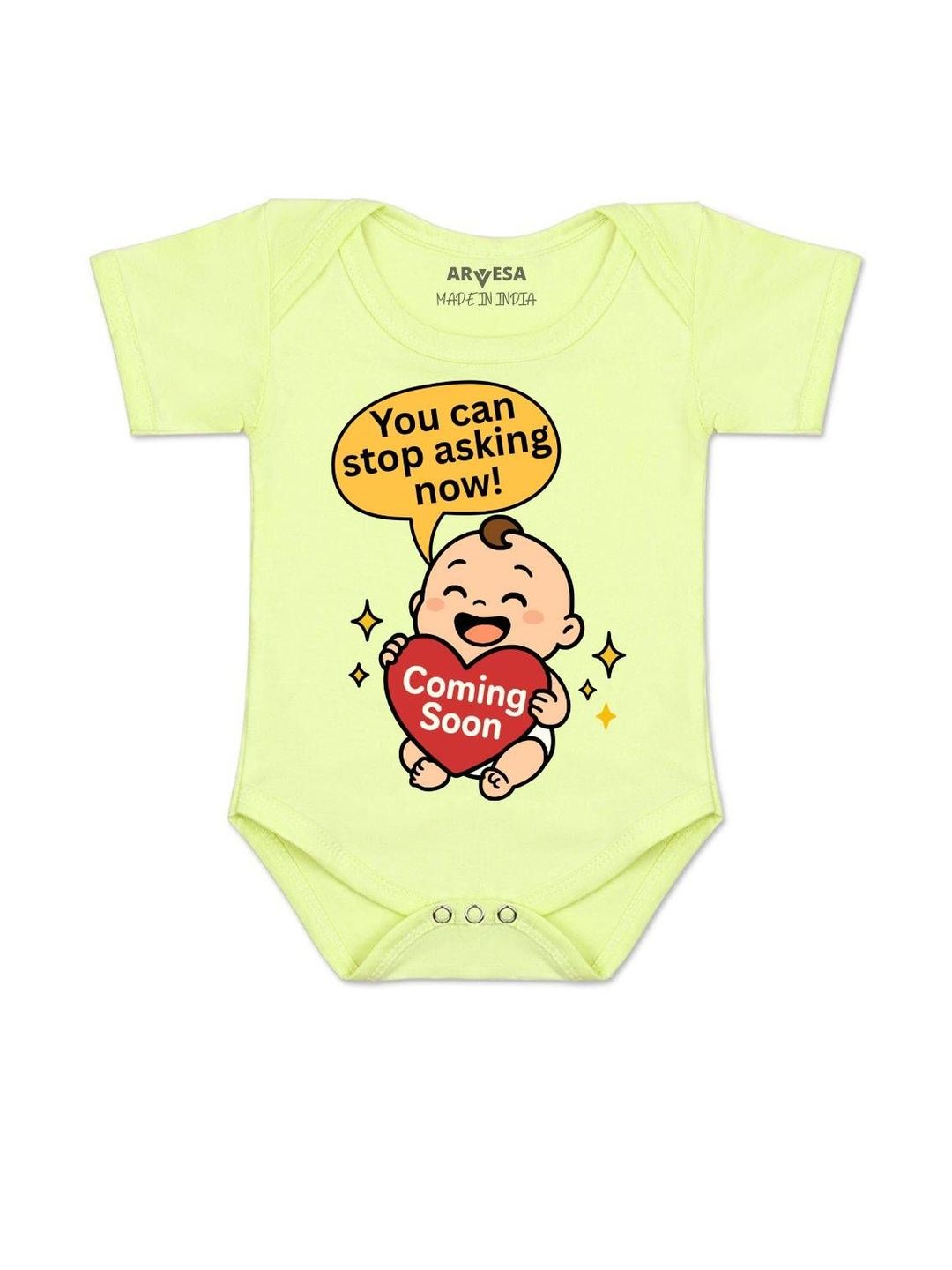 Arvesa Kids-Unisex Yellow Cotton Rompers-picture-23