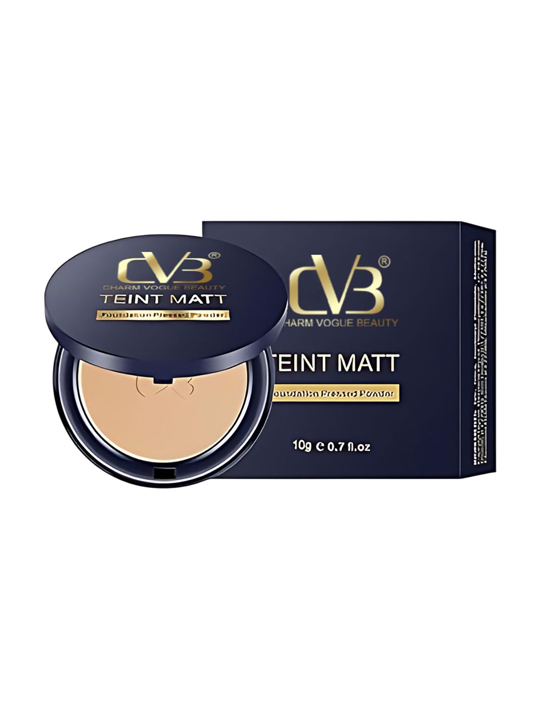 CVB 2 In 1 Teint Matt Foundation Pressed Compact Powder - Soft Ivory 02