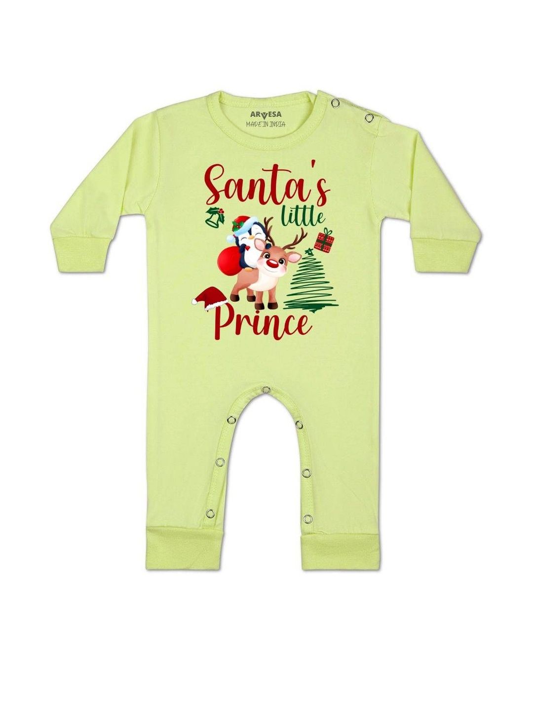 Arvesa Kids-Unisex Yellow Cotton Rompers-picture-41