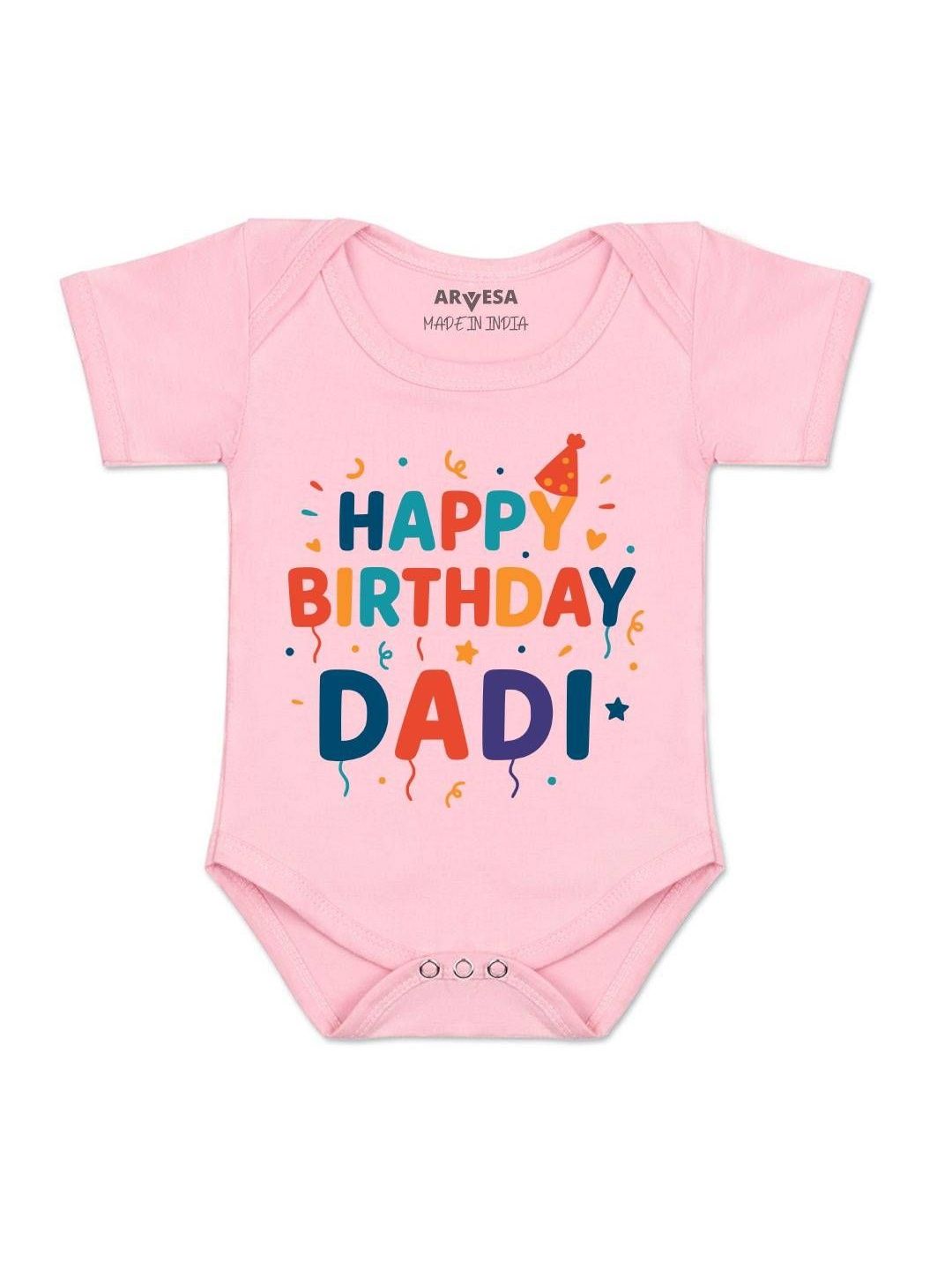 arvesa Happy Birthday Dadi Printed Romper-picture-28