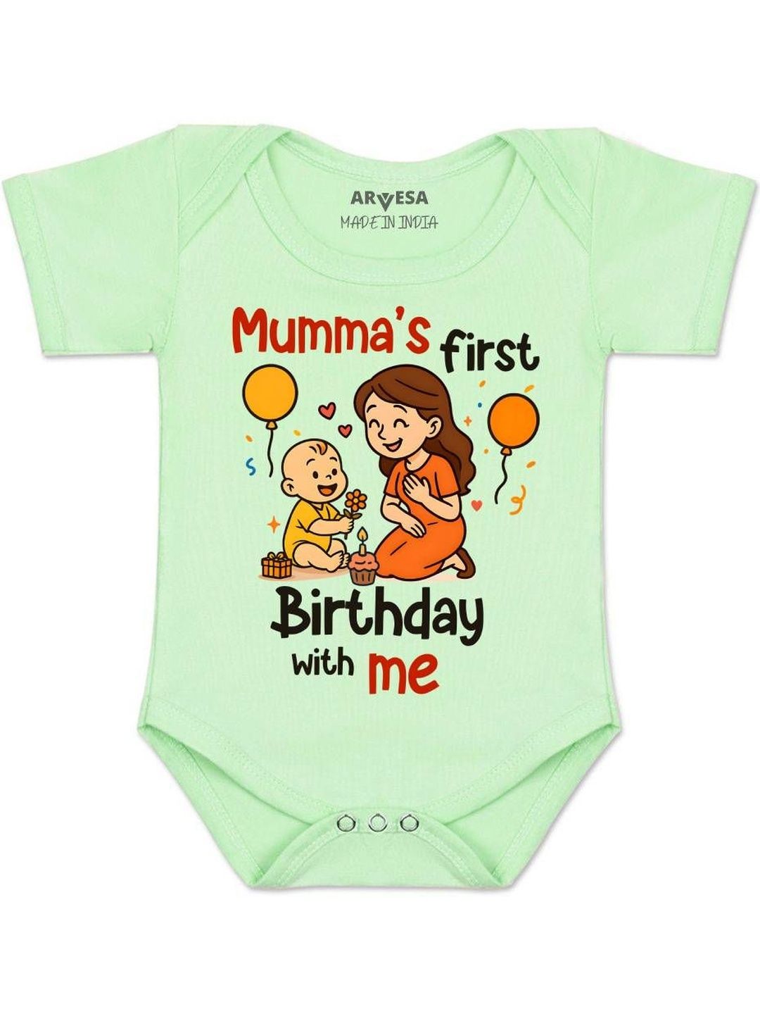 Arvesa Kids-Unisex Green Cotton Rompers-picture-36