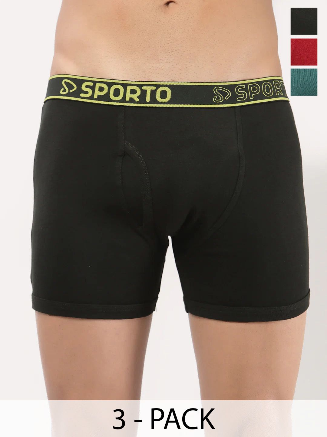 Sporto by Macho Pack Of 3 Mid-Rise Trunks-picture-36