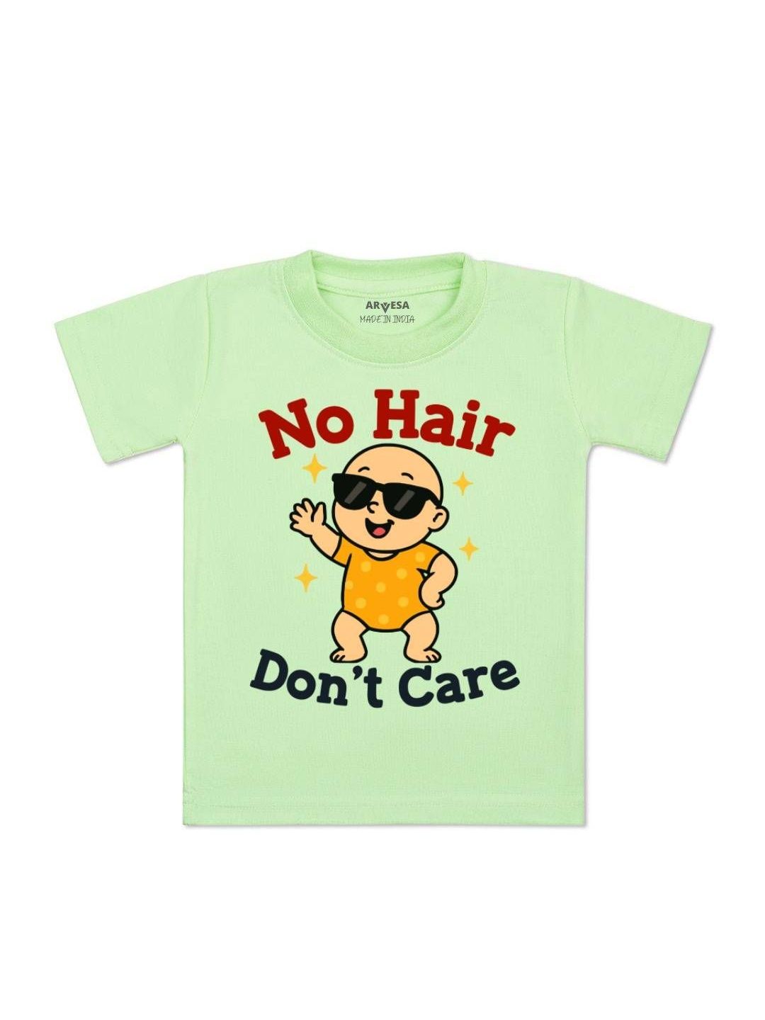 No Hair Dont Care Printed Kids Tshirt-image-44